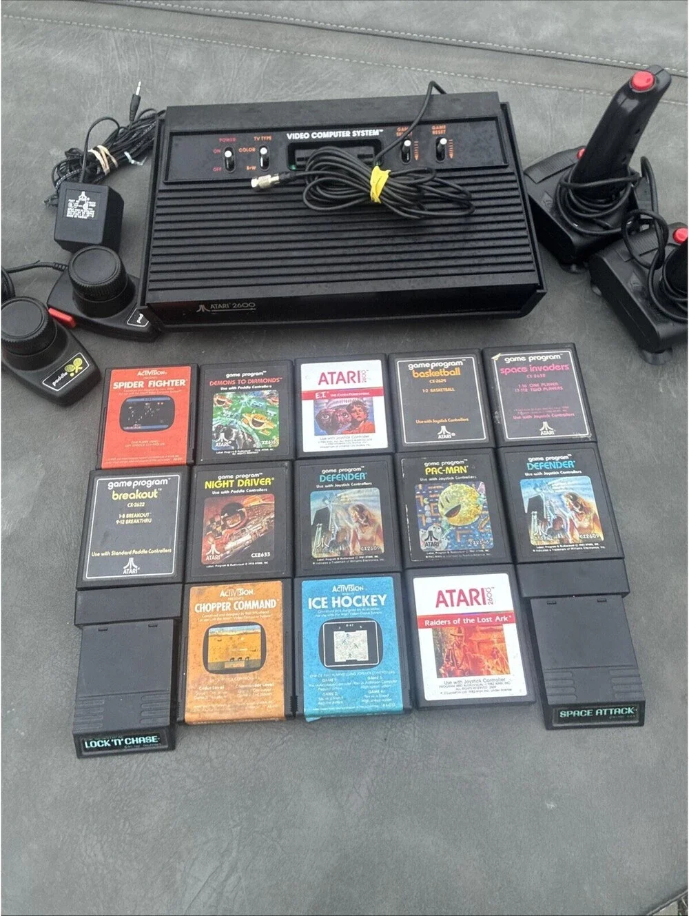 Atari 2600 Darth Vader Console System Bundle Tested with Controllers & 15 Games